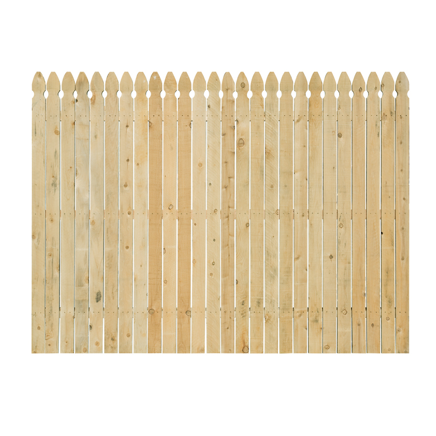 Shop Pine Gothic Pressure Treated Wood Fence Panel (Common: 6-ft x 8-ft ...