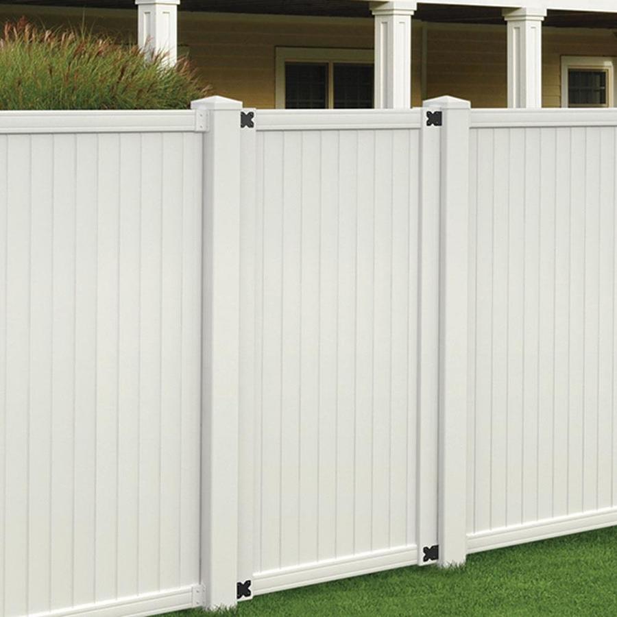 Outdoor Essentials Picketlock 6 Ft H X 3 5 Ft W White Vinyl Flat Top Fence Gate In The Vinyl Fence Gates Department At Lowes Com