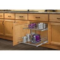 Rev-A-Shelf Double Pull-Out Chrome Wire Basket