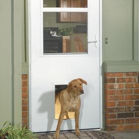 exterior door with dog door lowes