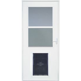 LARSON Pet Door XL White High-View Tempered Glass Standard Half Screen ...
