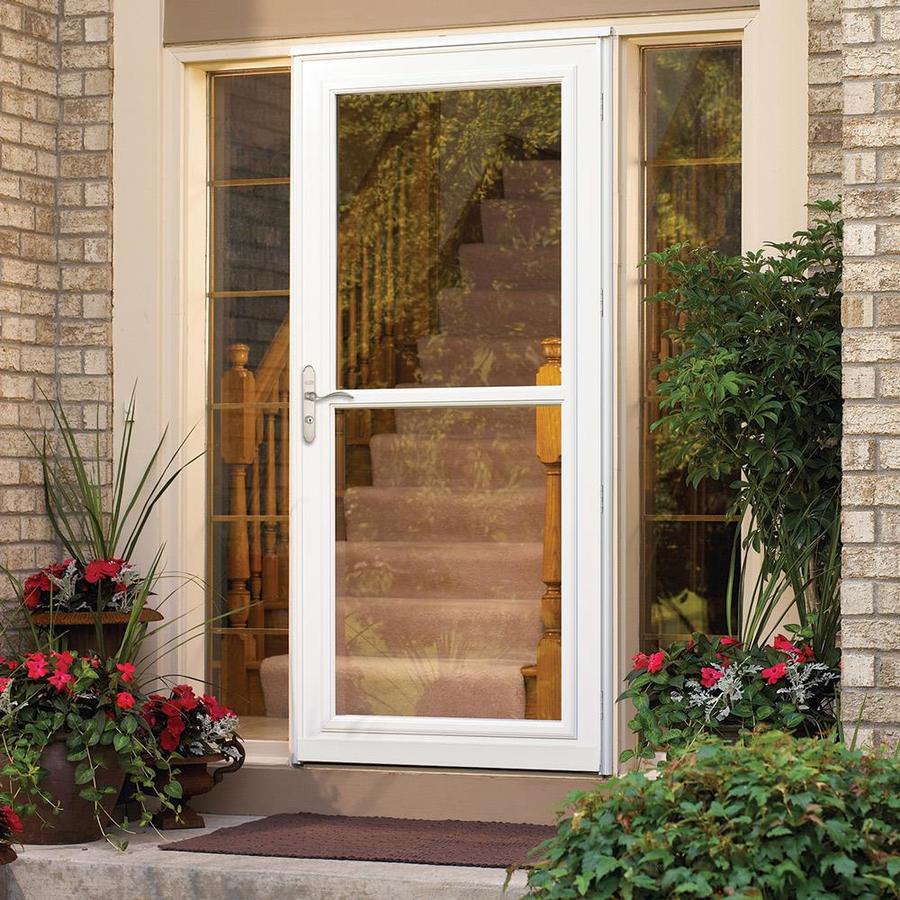 Larson Tradewinds Premium 32 In X 81 In White Full View Aluminum Storm Door In The Storm Doors Department At Lowes Com