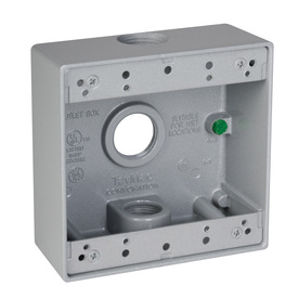 UPC 092326110129 product image for Hubbell TayMac 32-cu in 2-Gang Metal Square Weather Resistant Wall Electrical Bo | upcitemdb.com