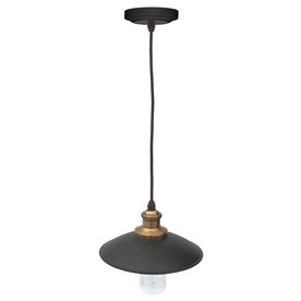 allen + roth 9-in W Aged Brass Mini Pendant Light with Textured Shade
