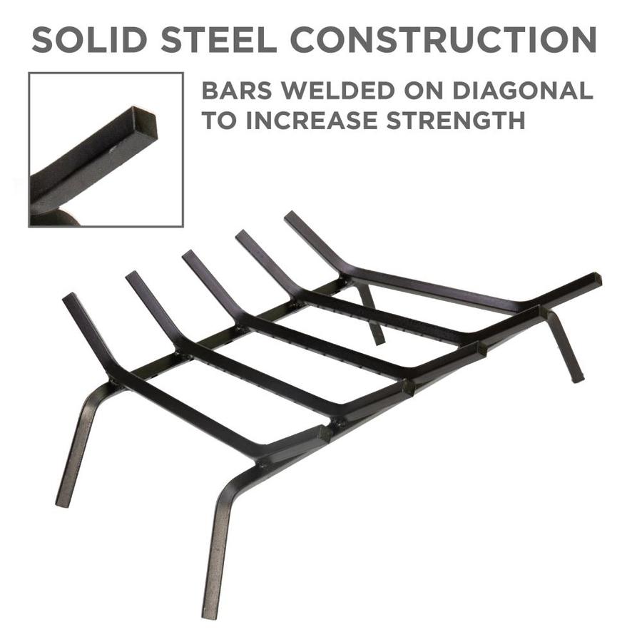 30/" 6-Bar 1//2/" Solid Steel Fireplace Log Grate /& Ember Retainer