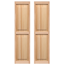 Pinecroft 2-Pack 15-in x 39-in Unfinished White Pine Raised Panel Wood Exterior Shutters SHP39