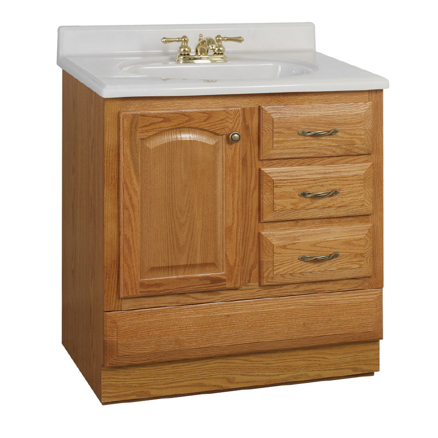 Shop Project Source 30" Oak Elegance Bottom Drawer Traditional Bath