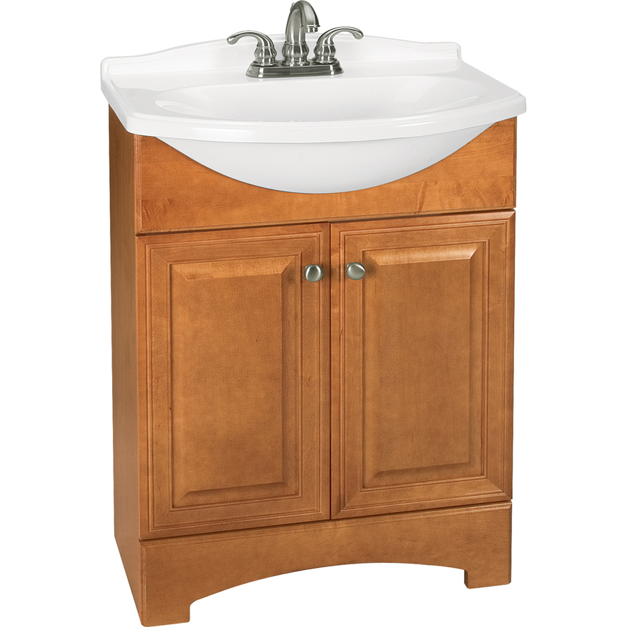 Style Selections Euro Style Honey Integral Single Sink Bathroom Vanity 