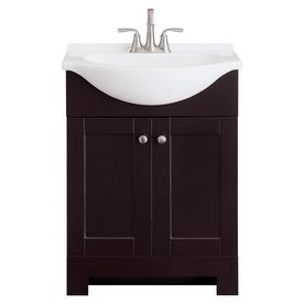 Euro Vanity Lowes
 - Style Selections Euro 24 In Espresso Single Sink Bathroom Vanity With White Cultured Marble Top In The Bathroom Vanities With Tops Department At Lowes Com