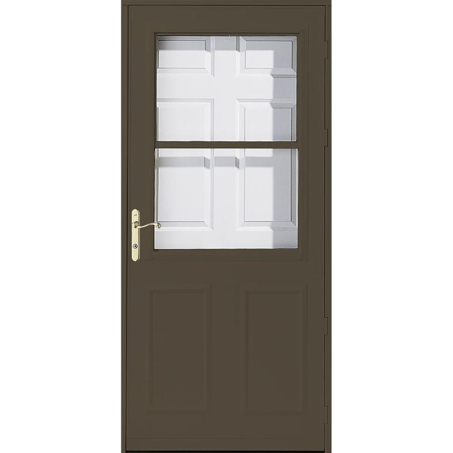 storm doors with screens brown