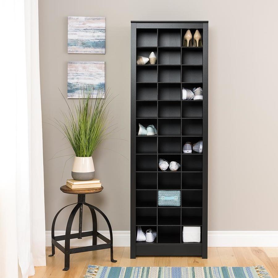 Prepac 36 Pair Black Composite Shoe Rack In The Shoe Storage Department At Lowes Com