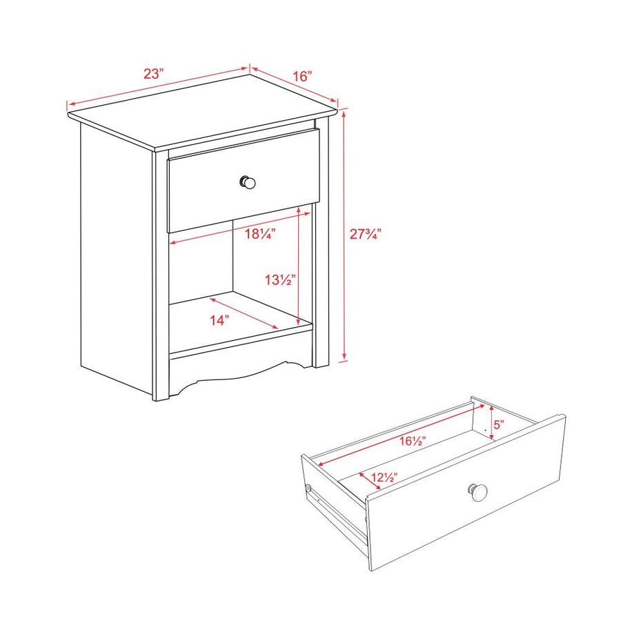 Prepac Monterey White Nightstand In The Nightstands Department At Lowes Com