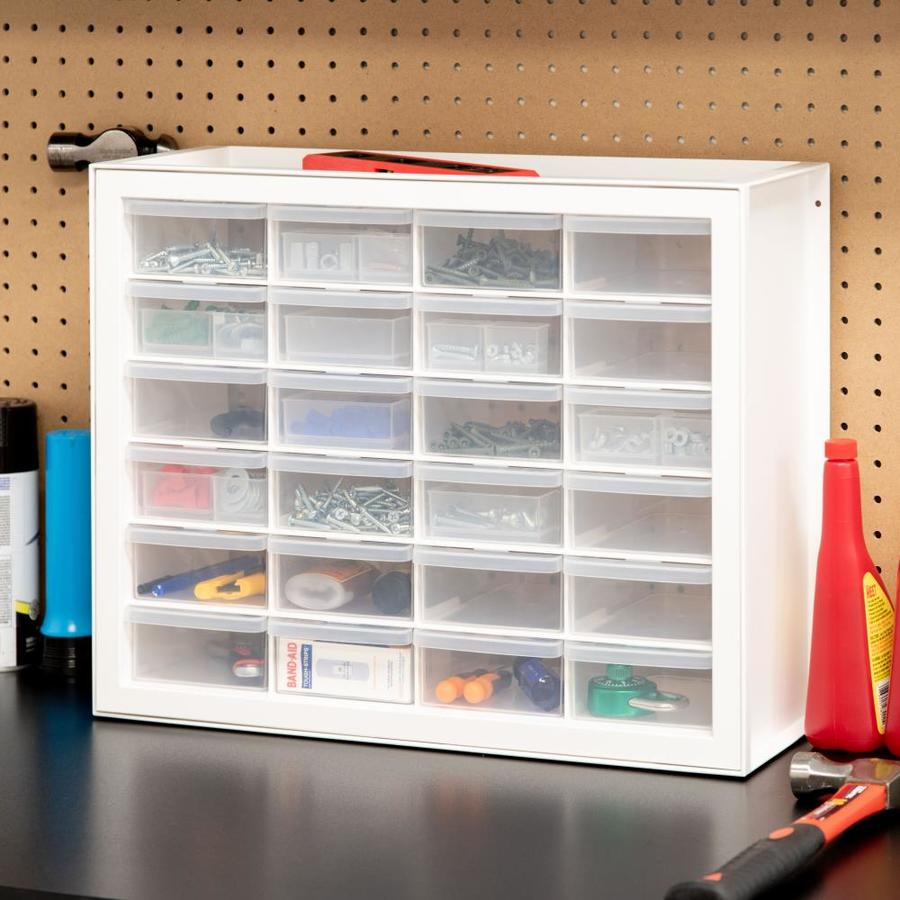 Iris 24 Drawer Parts Cabinet White In The Small Parts Organizers Department At Lowes Com