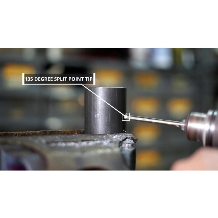 Pack of 6 Drill America 3//8 Cobalt Split Point Stub Length Drill Bit DWDSTCO Series