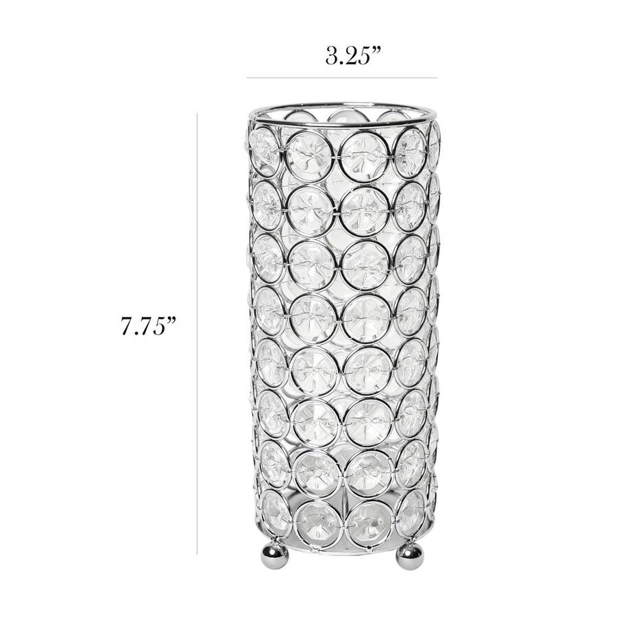 New Elegant Chrome Finish Dorma Circle Silver Stunning Candle Holder Home Decor