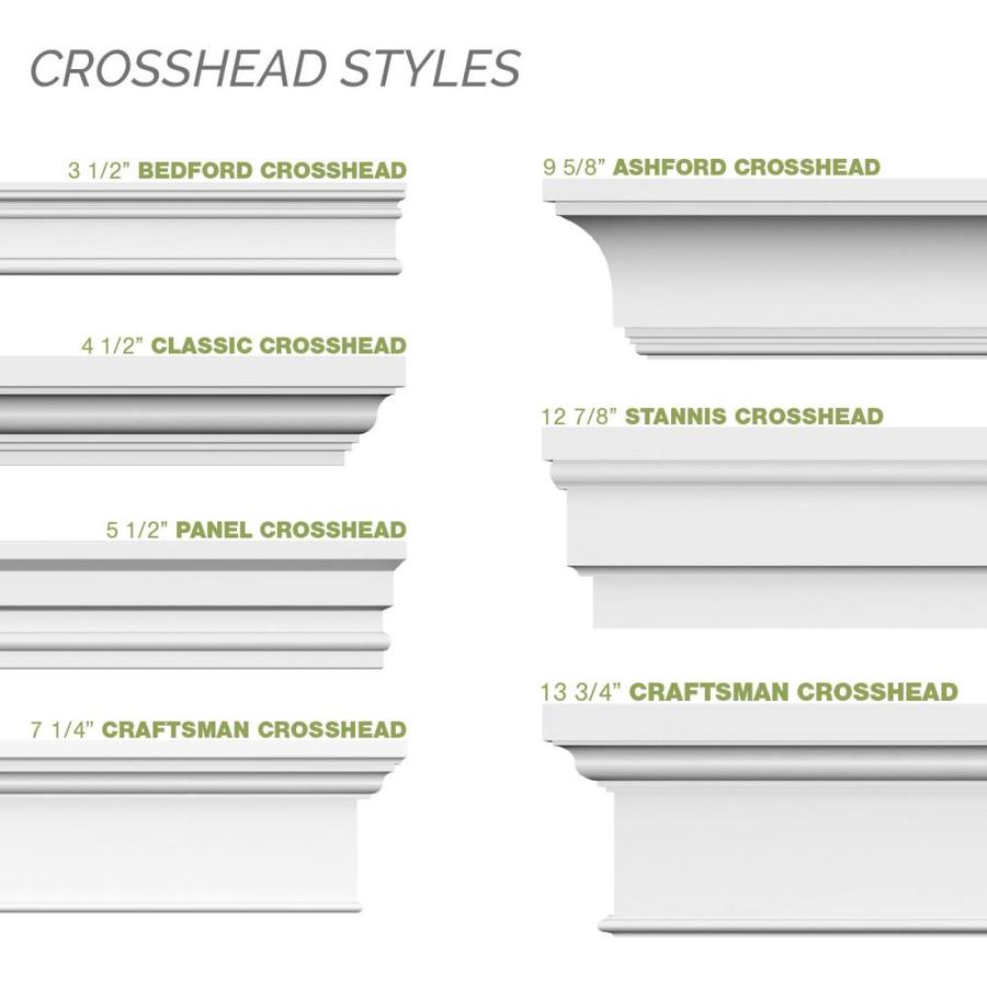 Factory Primed and Ready for Paint Ekena Millwork CRH07X107BT Craftsman Crosshead with Bottom Trim 107 Width x 111 Top Width