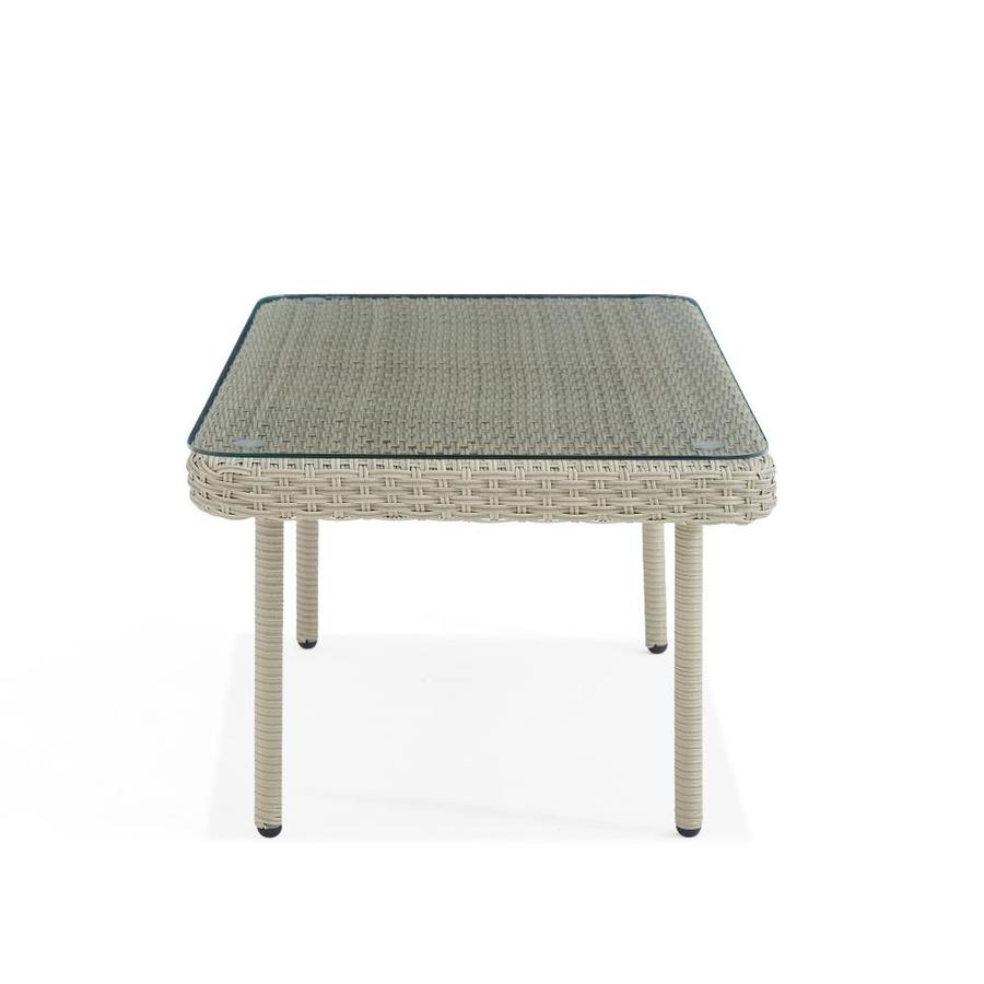 Alaterre Furniture Windham Rectangle Wicker Outdoor Coffee Table 22 In W X 42 In L In The Patio Tables Department At Lowes Com