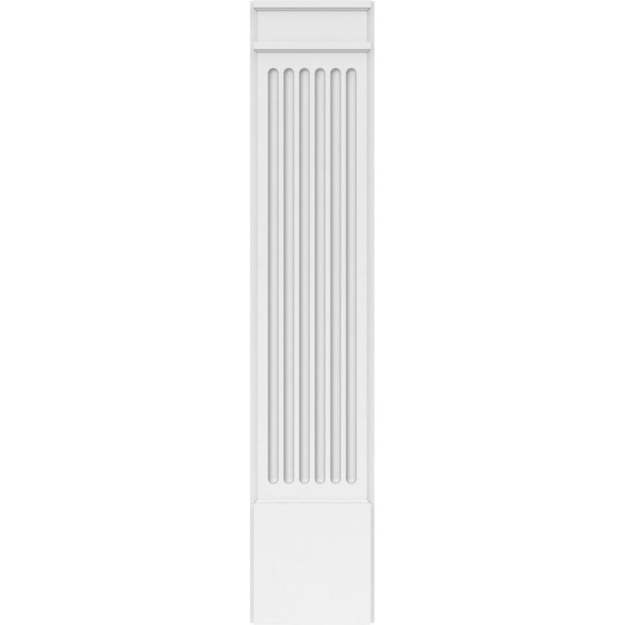 12W x 120H x 2P Factory Primed Ekena Millwork PILP12X120DRP02-2 Two Equal Raised Panel PVC Pilaster w//Decorative Capital /& Base Pair