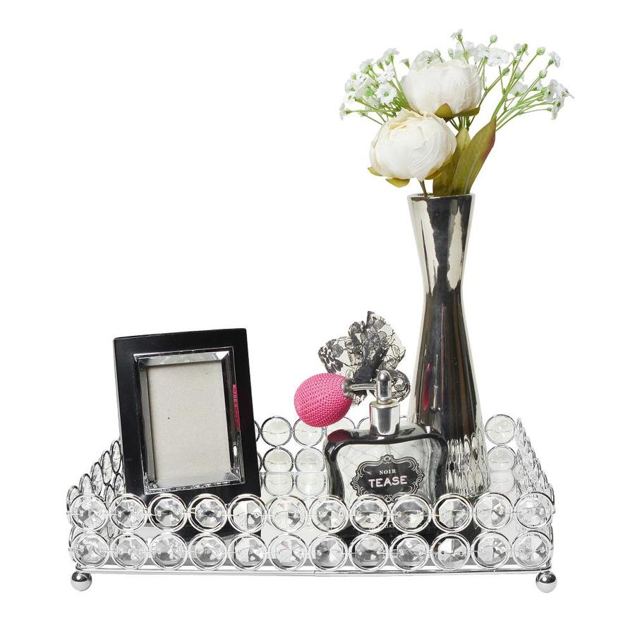 Elegant Designs Elipse Chrome And Crystal Metal Vanity Tray In The Bathroom Accessories Department At Lowes Com