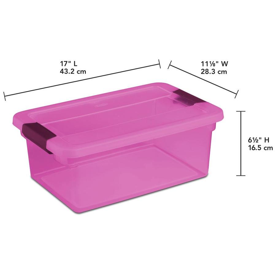 pink plastic storage boxes