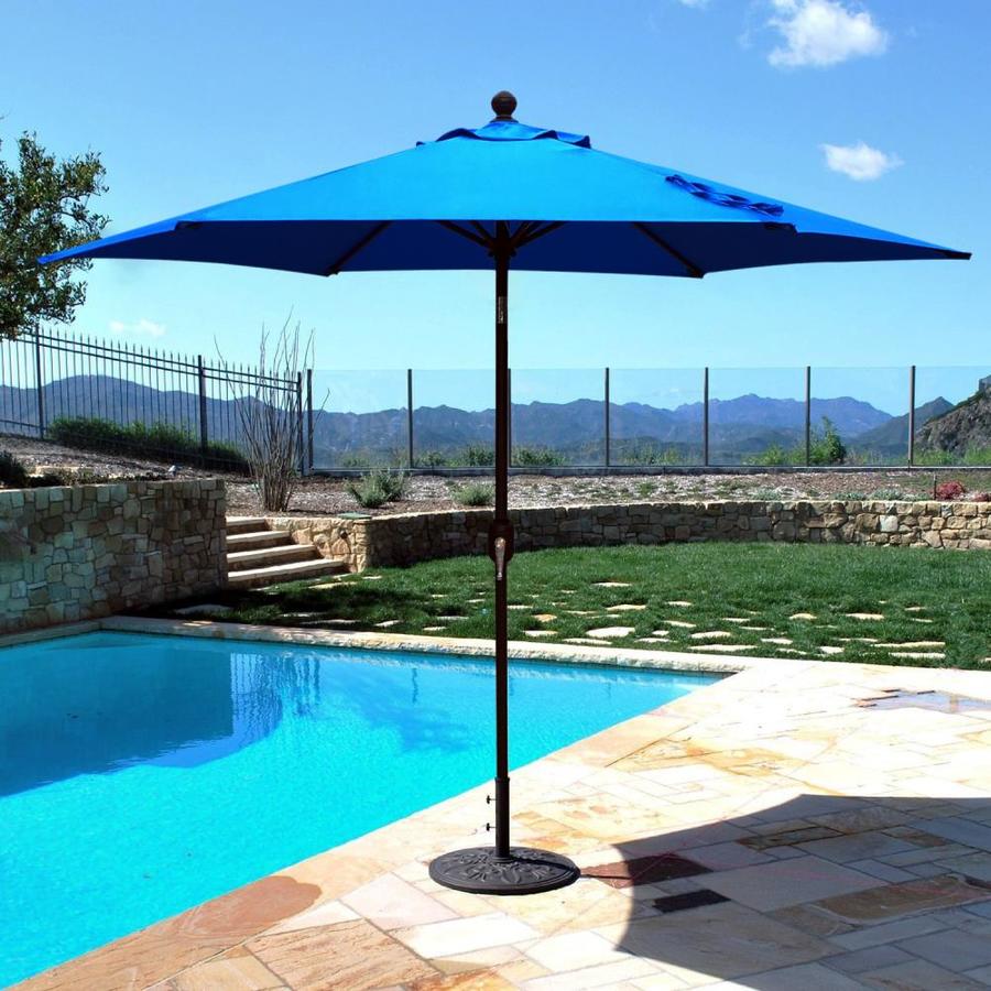 Clihome 9 Ft Hexagon Royal Blue With Black Aluminum Frame Crank Market Patio Umbrella In The Patio Umbrellas Department At Lowes Com