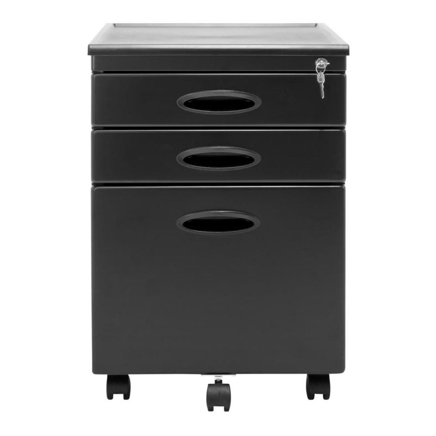 Calico Designs Home Office Furniture Storage 3 Drawer Mobile File Cabinet Black In The File Cabinets Department At Lowes Com