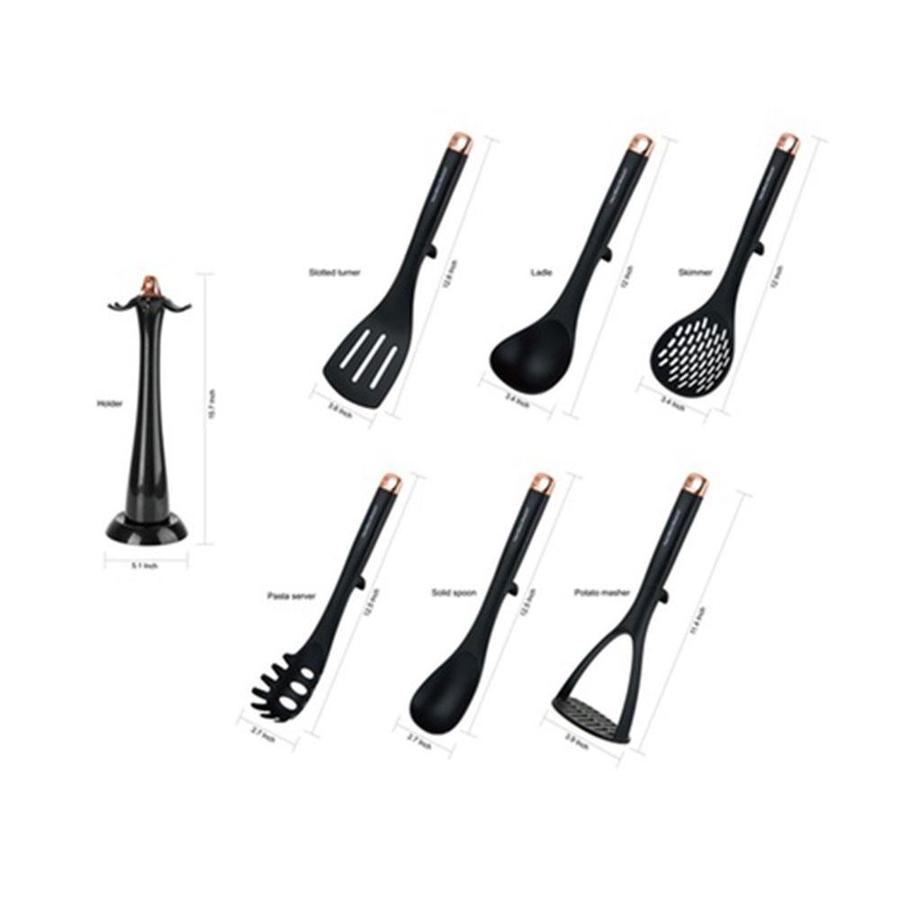 Black Hamilton Beach Kitchen 6 Piece Soft Touch Handle Cooking Utensil Set