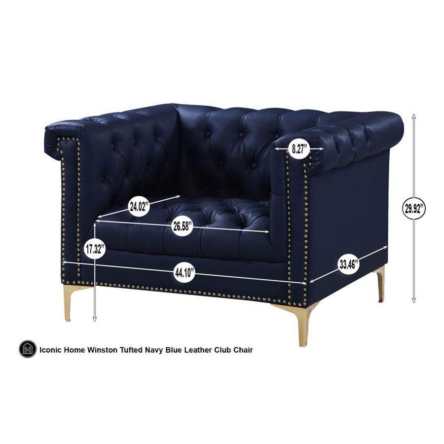 blue leather club chair