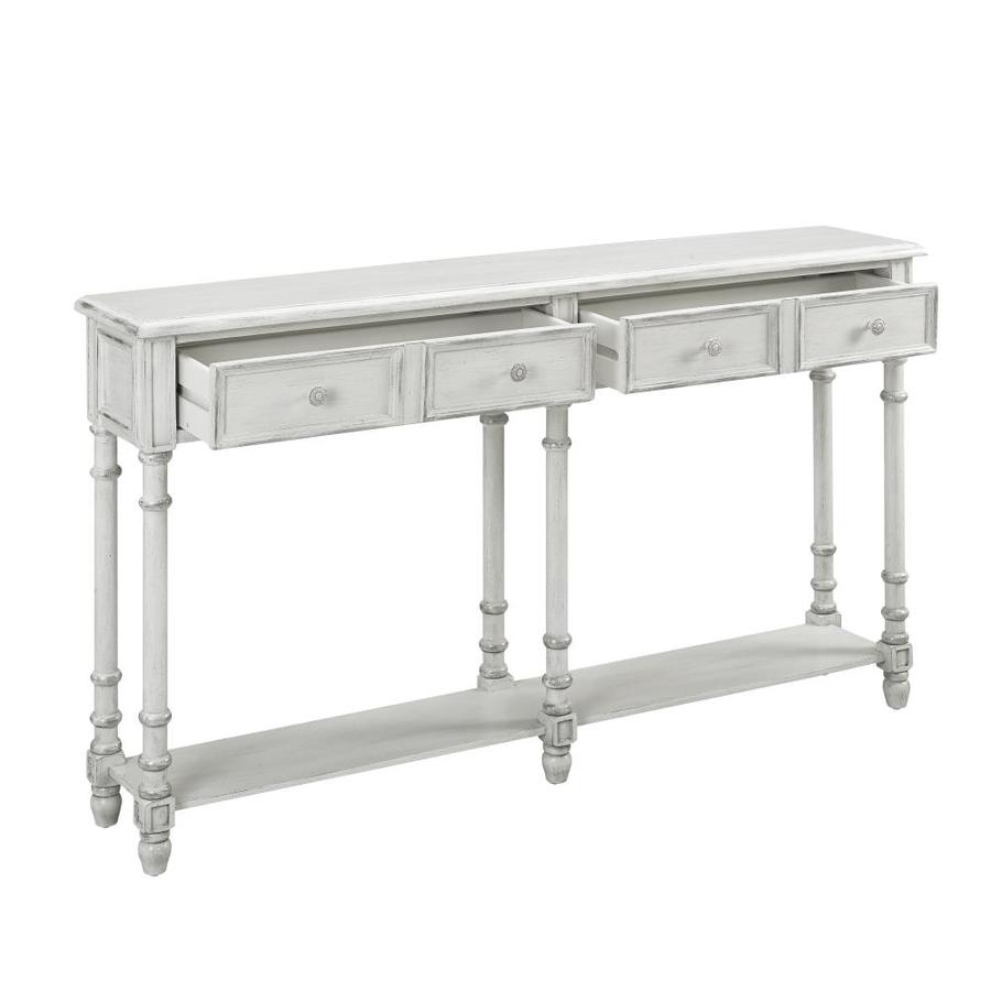 white sofa table with drawers