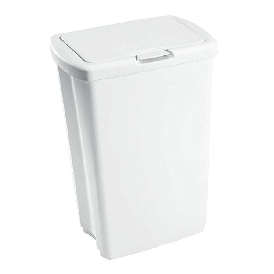 Rubbermaid 13 Gallon White Plastic Trash Can With Lid In The Trash Cans Department At Lowescom