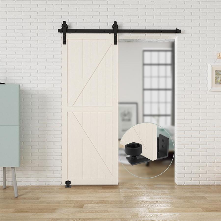 Color: Black 1Pcs Simple Design Wall Mounted Sliding Barn Door Bottom Floor Guide with Adjustable Bracket Black