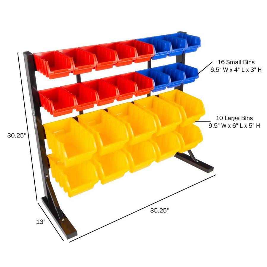 Hastings Home 26 Bin Storage Rack Wall Mountable Or Tabletop Shelves With Removeable Bins Garage Organizer For Tools Parts Hardware Crafts And More In The Tool Storage Accessories Department At Lowes Com