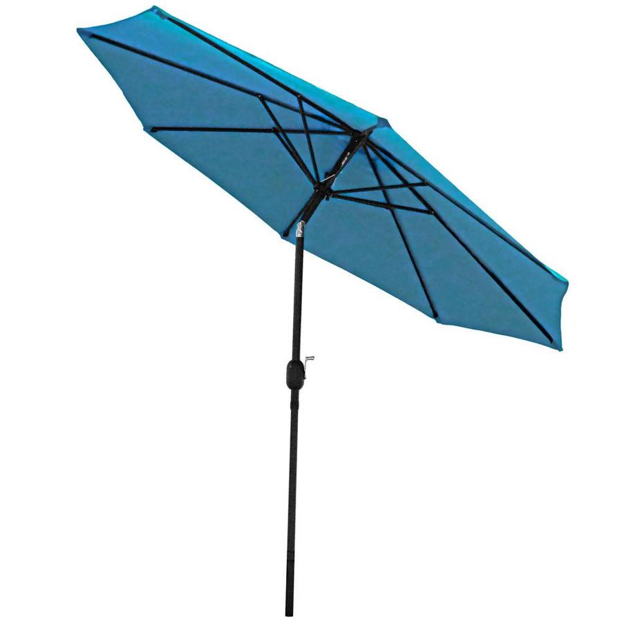 Sunnydaze Decor 9 Ft Octagon Turquoise With Black Steel Frame Push Button Tilt Market Patio Umbrella In The Patio Umbrellas Department At Lowes Com