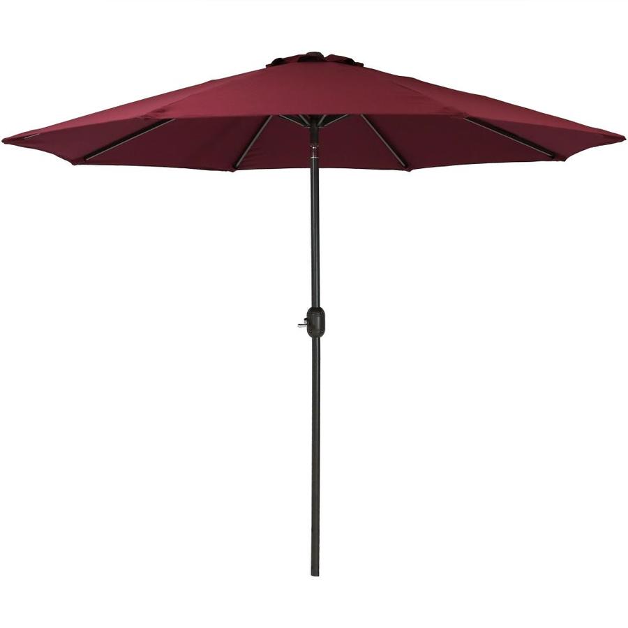 Sunnydaze Decor 8 5 Ft Octagon Burgundy With Black Aluminum Frame Crank Market Patio Umbrella In The Patio Umbrellas Department At Lowes Com