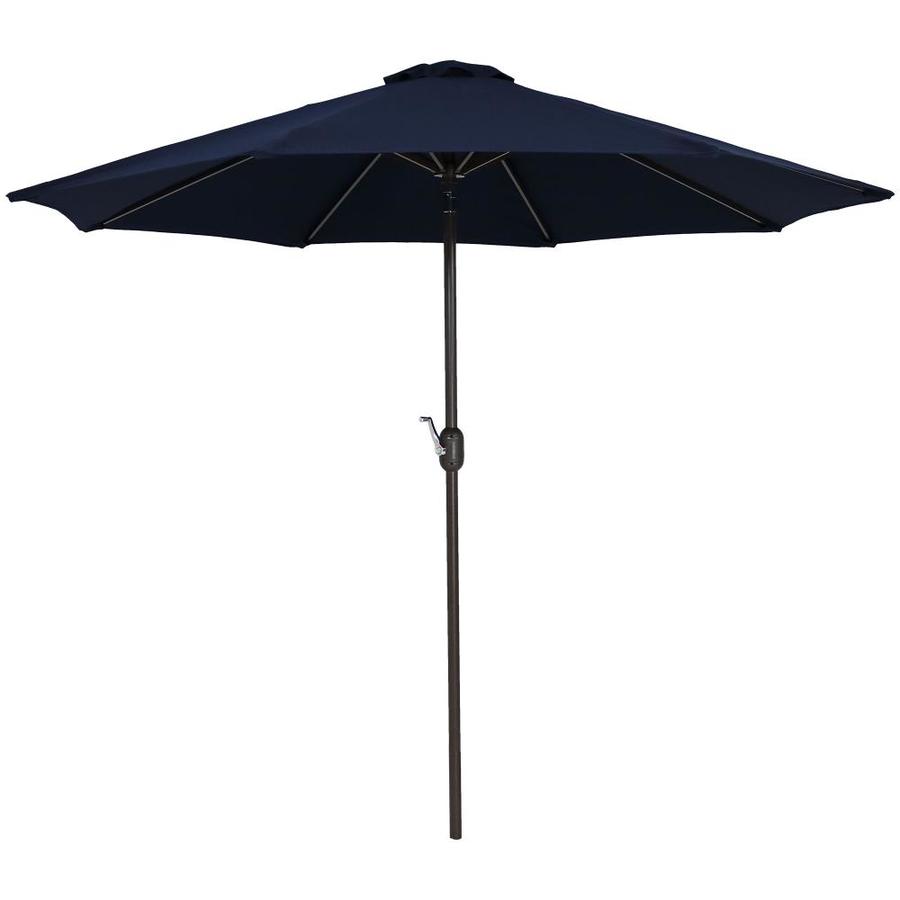 Sunnydaze Decor 9 Ft Octagon Navy Blue With Black Aluminum Frame Crank Market Patio Umbrella In The Patio Umbrellas Department At Lowes Com