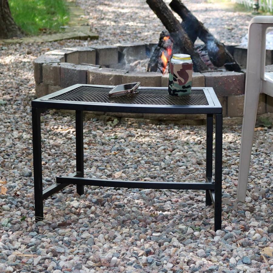 Sunnydaze Decor Black Metal Mesh Patio Side Table Lightweight And Portable Outdoor Furniture Heavy Duty Modern Camp Fire Or Fire Pit End Table 23 In 1 Table In The Fire Pit Accessories Department