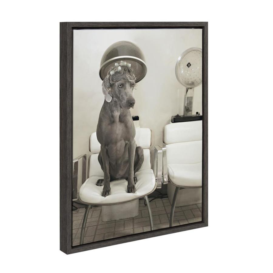 Designovation Designovation Sylvie Dog Salon Framed Canvas Wall Art By Robin A Bell 18x24 Dark Gray Animal Home Decor For Living Room Bedroom Bathroom Or Nursery In The Wall Art Department At