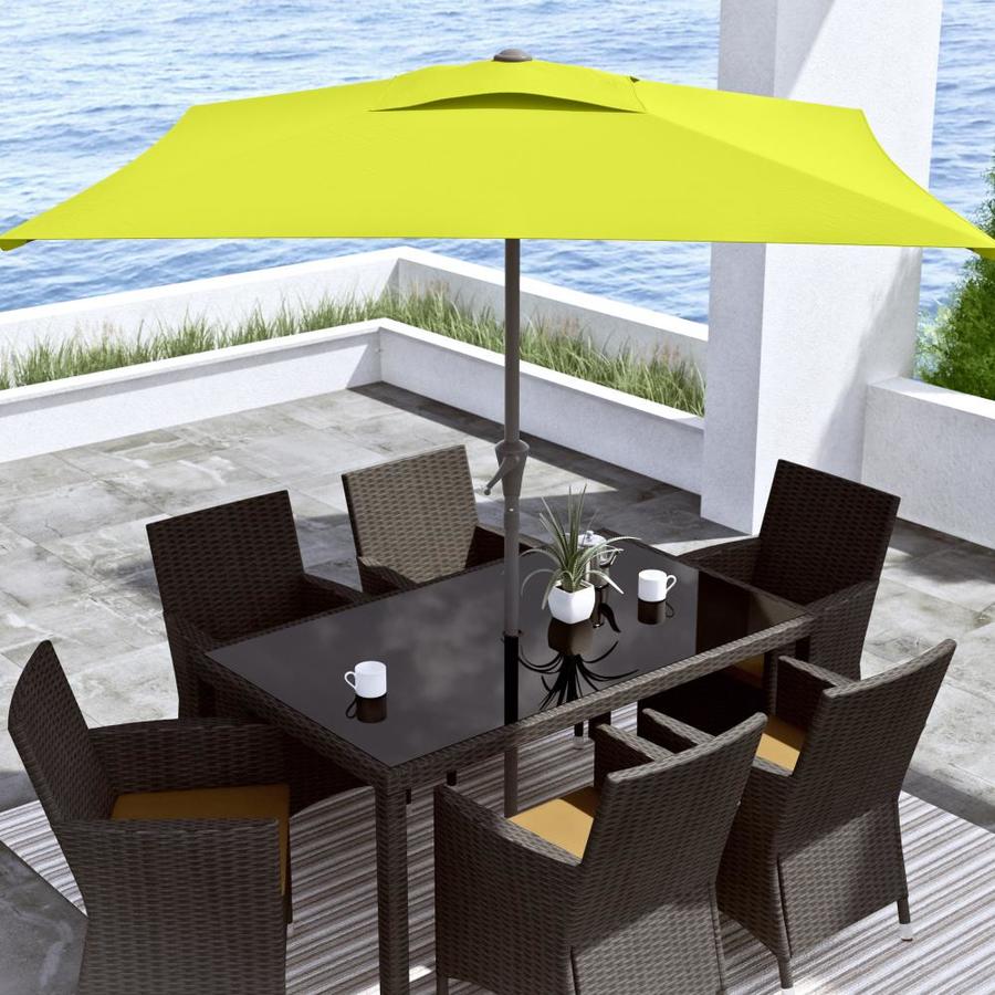 Corliving 6 5 Ft Square Lime Green With Black Steel Frame Push Button Tilt Market Patio Umbrella In The Patio Umbrellas Department At Lowes Com