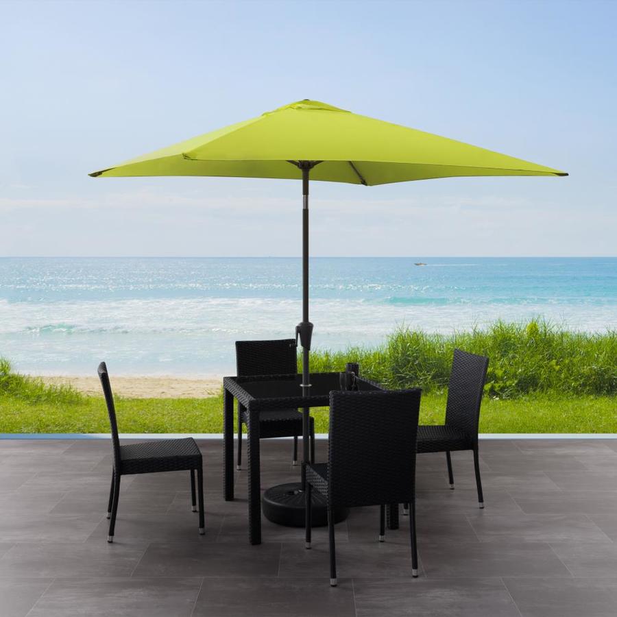 Corliving 6 5 Ft Square Lime Green With Black Steel Frame Push Button Tilt Market Patio Umbrella In The Patio Umbrellas Department At Lowes Com