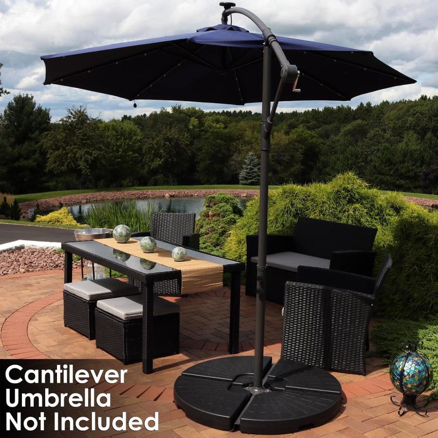 Sunnydaze Decor Heavy Duty Cantilever Offset Patio Umbrella Base Plates Fill With Water Or Sand Fits Outdoor Cross Style Bases Set Of 4 Black In The Patio Umbrella Bases Department At Lowes Com