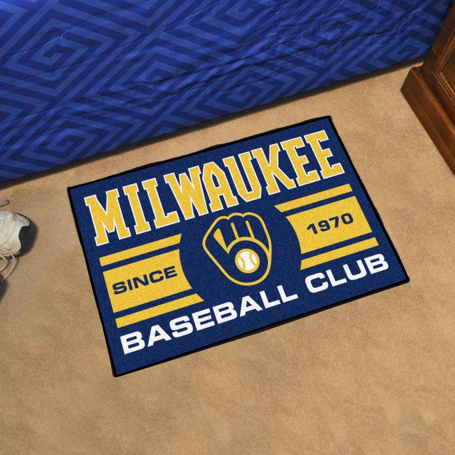 FANMATS 18474 Milwaukee Brewers Baseball Club Starter Rug