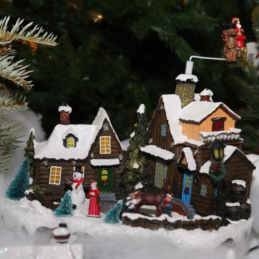 Gerson Christmas Light Up Winter Snow Village Vehicle Moving Scene Box Truck Decoration