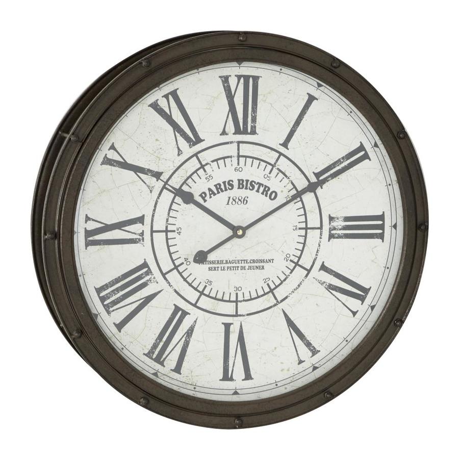 Round Clock with Roman Numerals Simple Pattern LEGO Tile Brown