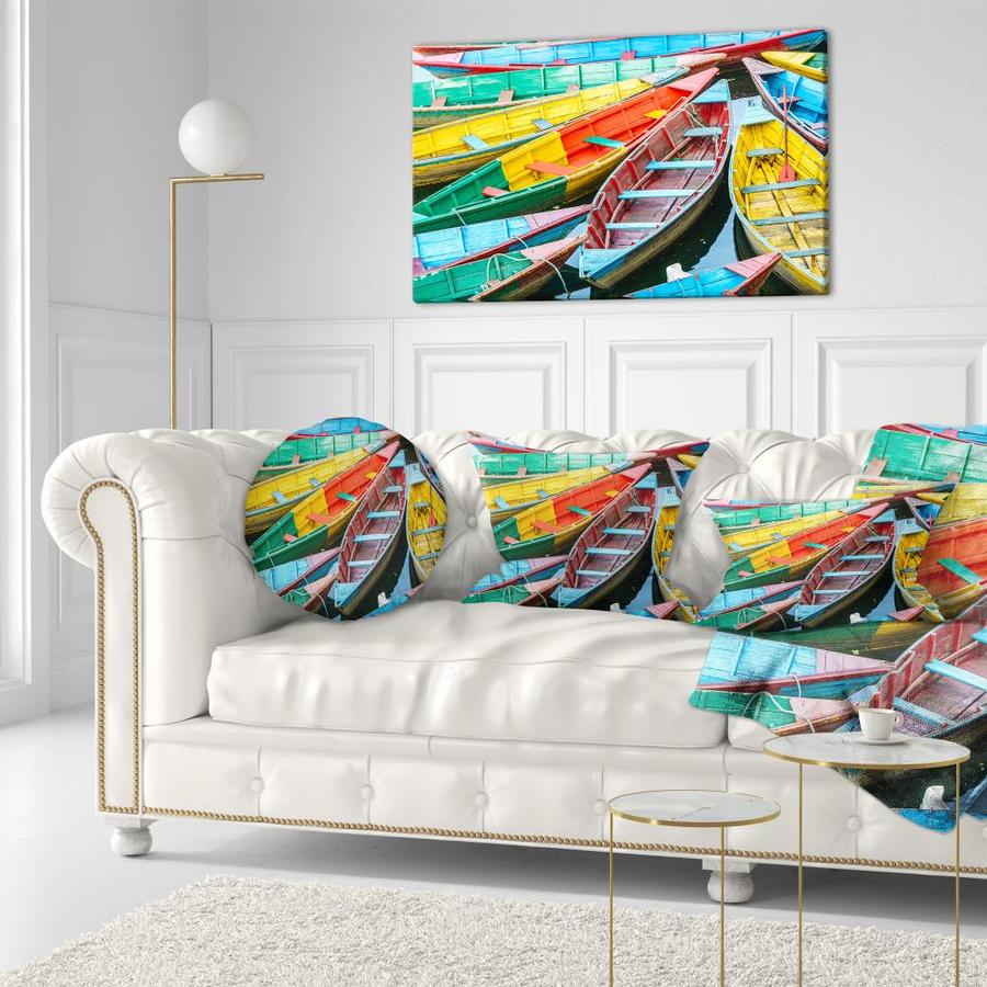 39 in Created On Lightweight Polyester Fabric x 32 in Designart TAP15697-39-32 Row of Blue Pokhara Lake Boat Blanket D/écor Art for Home and Office Wall Tapestry Medium