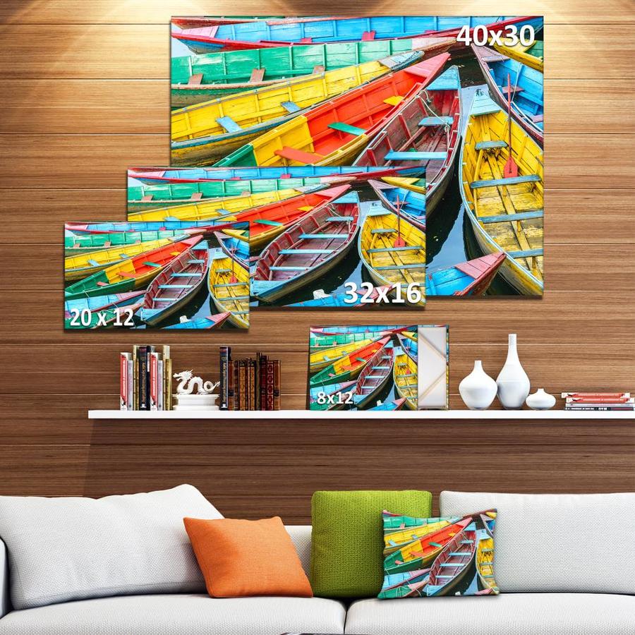 39 in Created On Lightweight Polyester Fabric x 32 in Designart TAP15697-39-32 Row of Blue Pokhara Lake Boat Blanket D/écor Art for Home and Office Wall Tapestry Medium