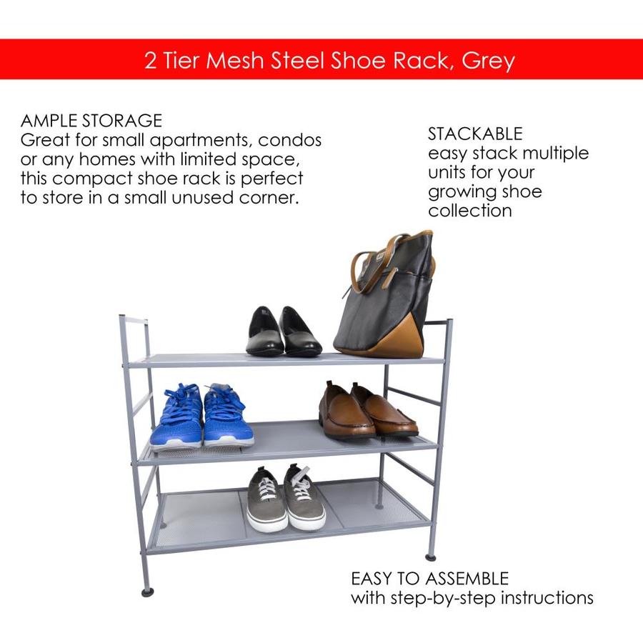 Home Basics 9 Pair Wooden Wood Shoe Rack In The Shoe Storage Department At Lowes Com