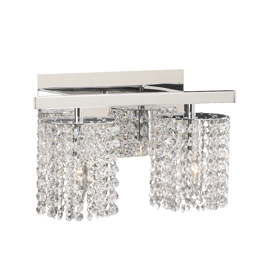 Shop PLC Lighting 2-Light Rigga Polished Chrome Crystal Bathroom Vanity Light at Lowes.com