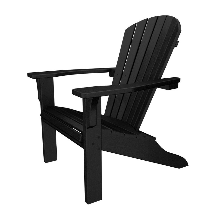  Seashell Black Recycled Plastic Casual Adirondack Chair at Lowes.com