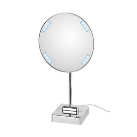 ... Pure III Chrome Chrome Magnifying Countertop Vanity Mirror with Light
