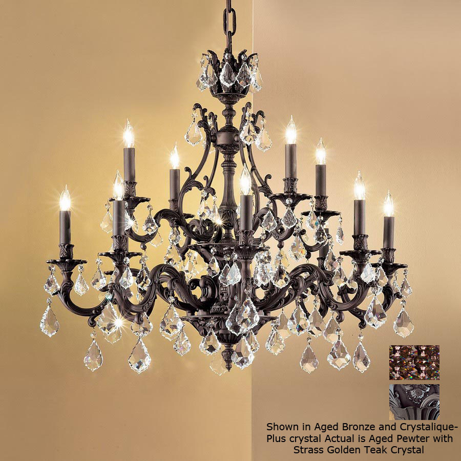 Shop Classic Lighting 12Light Majestic Aged Pewter Crystal Accent 